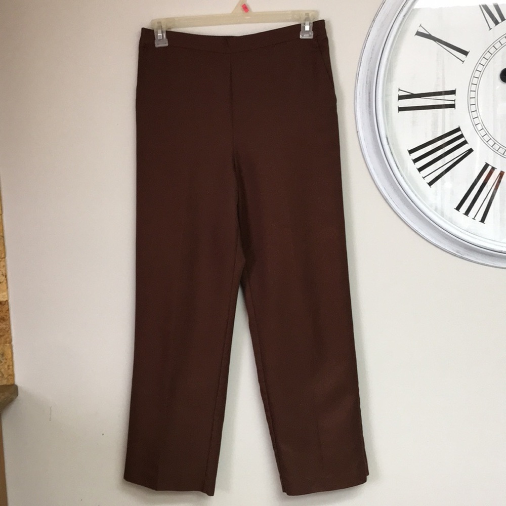 Alfred Dunner Womens Stright Flat Front Pants